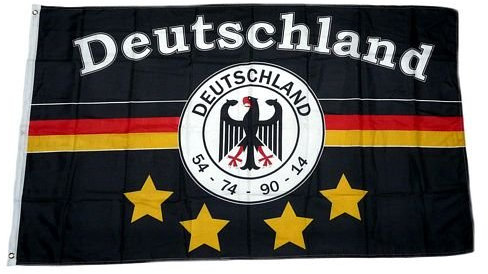 Fahne/Flagge Deutschland Fußball 4 Sterne Fan 90 x 150 cm