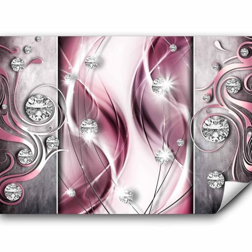 murando - Vlies Fototapete Abstrakt 350x256cm - Foto Tapete Schlafzimmer Wohnzimmer Moderne Vliestapete XXL Wandtapete Motivtapeten 3d Effekt Wand Dekoration - Diamant violett rosa pink a-A-0153-a-d