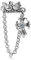 Bungsa Ohrklemme Krone mit Kreuz, Kette & Zirkonia Kristallstein Ear Cuff (Ohrstecker Conch Fake Piercing silber Crown Ohrringe Ohrclip Ohrschmuck Damen Frauen Herren Mode)