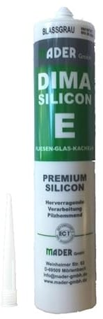 Silikon Premium Grau Profi-Silicon Kartusche 310ml Abdichtung Fliesen Sanitär (Grau)