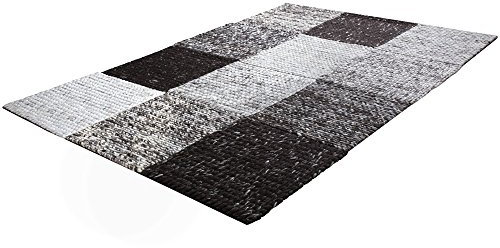 Paco Home Teppich Handgefertigt Hochwertig 100% Baumwolle Karo Geflochten In Braun Beige, Grösse:200x300 cm