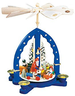 Richard Glässer Seiffen Weihnachtspyramide, 27 cm hoch, original Erzgebirge