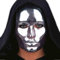 Maschera viso medio teatrale in plastica color ARGENTO