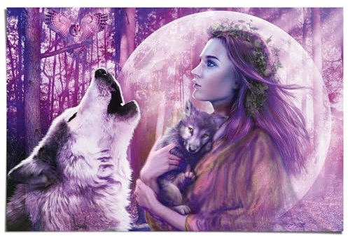 REINDERS Poster, Harvest Moon, Schlafzimmer, Poster, Wanddeko, Room Decor, 150 gr. glänzend Bilderdruckpapier, Lila, 61x91,5cm