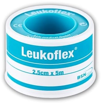 Leukoflex 2,5 cm x 5 m hautfreundliches okklusives Fixierpflaster, 1 St. Pflaster