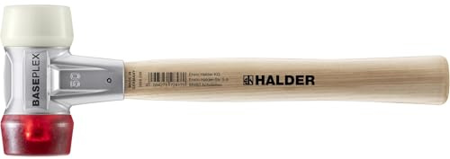 BASEPLEX-Schonhammer, Nylon/Celluloseacetat mit Zinkdruckguss-Gehäuse und Holzstiel | D=50 mm | 3968.050