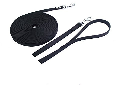 MJH BioThane Schleppleine 3m lang/9mm breit schwarz ohne Handschlaufe