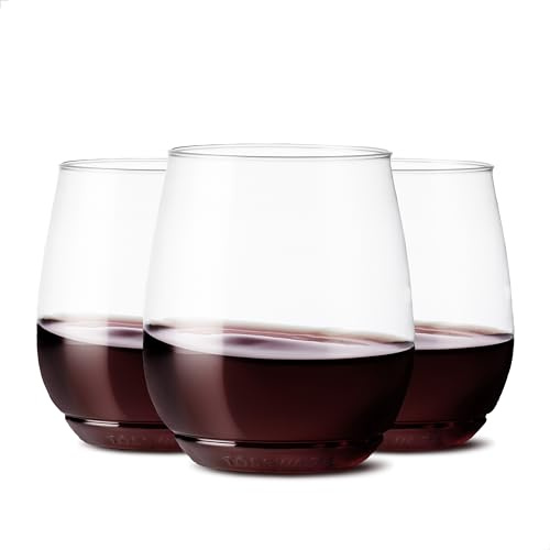 TOSSWARE 14oz Vino - Bicchiere da Vino in plastica riciclabile - Set di 48 - calici da Vino Senza Gambo, infrangibili e Senza BPA