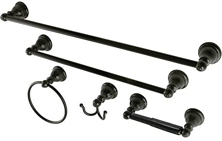 Kingston Brass Sante Fe Towel-Bar/Towel-Ring/Toilet Paper Holder/Robe Hook, 18/24, Oil Rubbed Bronze