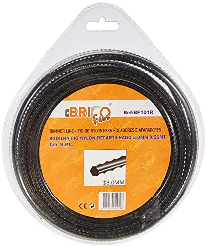 Bricoferr BF101R - Hilo desbrozadora Nylon Perfil Diente de Sierra (3 mm x 56 Metros)