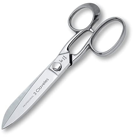 3 Claveles Tijeras Cocina Profesional, Acero Inoxidable, Brillo, 20cm / 8