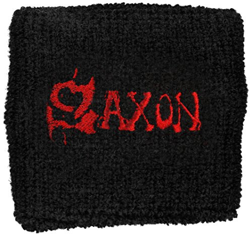 Saxon Men's Red Logo Athletic Wristband Black