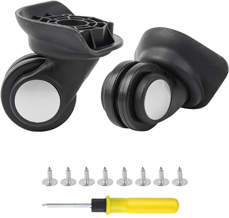 BQLZR 9.5x9.2x5cm Plastica nera sinistra e destra fai da te girevole valigia valigia ruote con 4 fori