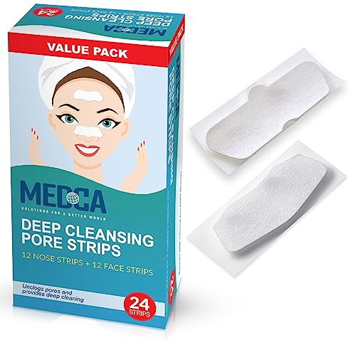 MEDca Tiras de poros de nariz de limpieza profunda, 24 cuentas