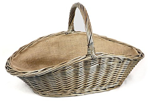 Rustic Willow Wooden Harvesting Garden Trug - Hessian Lined - (HV2)