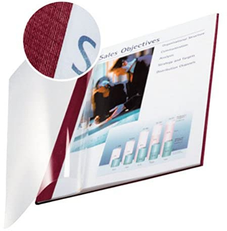 Leitz 73990028 Buchbindemappe impressBIND, Soft Cover, A4, 7 mm, 10 Stück, bordeaux