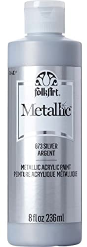 FolkArt Acrylic Paint in Assorted Colors (8 oz), 873, Silver Metallic