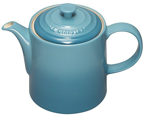 Le Creuset Tetera clásica, Redonda, 1,3 L, Cerámica de gres, Azul(Caribe), 1.3 L