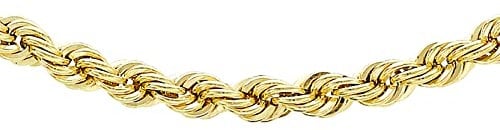 CARISSIMA Women's 9ct Yellow Gold Hollow 60 Rope Chain Necklace of Length 46cm/18