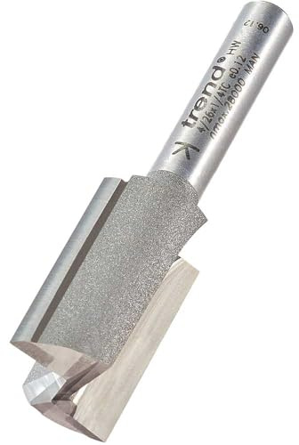Trend 1/4 Inch Shank Straight Two Flute Router Cutter, 15.9mm x 25mm | Tungsten Carbide Tipped For Clean Straight Cuts In Wood, With 1/4 Inch Shank And 15.9mm Cut Diameter, 4/26X1/4TC
