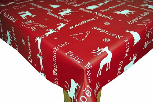 Karina Home Christmas Red Noel PVC Wipe Clean Tablecloth 200 x 140cm