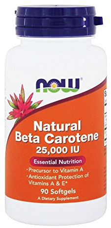 Now Foods - Beta Carotene (Natural) D. Salina with Mixed Carotenoids 25000 IU - 90 Softgels