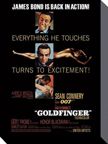 1art1 James Bond 007 Poster Back In Action, Goldfinger Bilder Leinwand-Bild Auf Keilrahmen | XXL-Wandbild Poster Kunstdruck Als Leinwandbild 40x30 cm