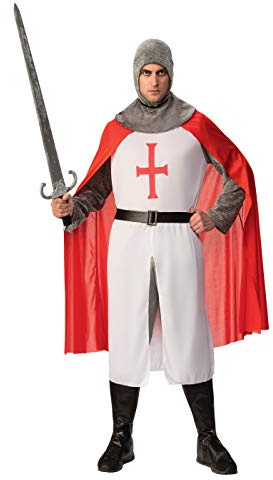 Adult Multicolor Crusader Costume Set (Chest Size 44) - Perfect for Dress-Up, Halloween, Medieval & Knights, World & Culture, World Book Day, & Cosplay Fun Halloween Halloween