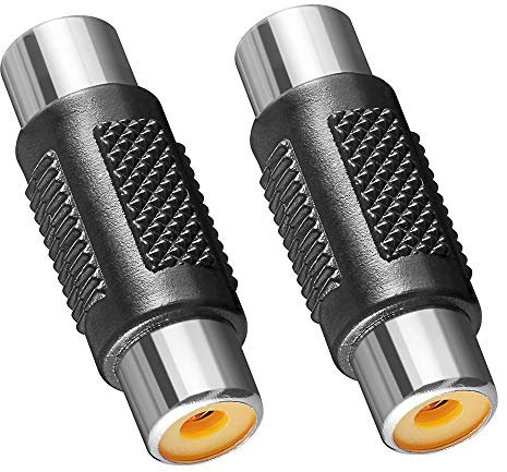 BestPlug 2 Stück RCA Audio Video Adapter Verbindungsstück, Cinch Buchse Kupplung weiblich auf Cinch Buchse Kupplung weiblich, Schwarz