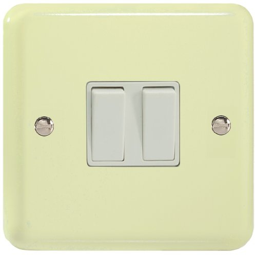 Varilight 2-Gang 10A 1- or 2-Way Rocker Switch White Chocolate