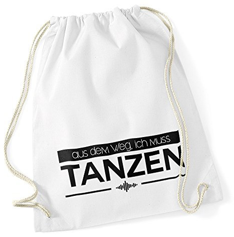 Autiga Turnbeutel aus dem Weg ich muss tanzen Party Feiern SPR?Che Techno Beutel Tasche Baumwolle wei?