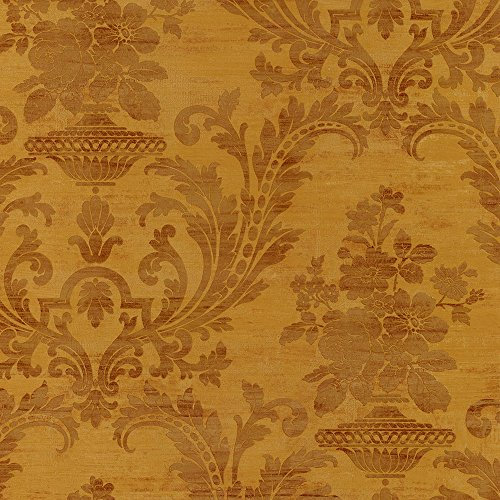 Norwall SM30355 Sari Damask Wallpaper, Brown