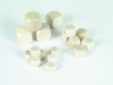 Weible Spiele 10er-Set Blankowürfel aus Ahornholz (20 mm), Polybeutel