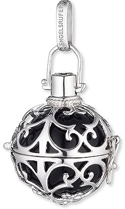 Engelsrufer Classic Anhänger für Damen S 925er-Sterlingsilber mit schwarzer Klangkugel