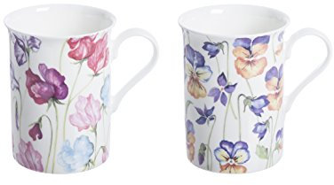Price & Kensington 43.012 Viola & Sweetpea Assorted Bone China Mug, Multi-Colour