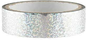 DEKO Klebeband zum Hula Hoop tapen [25mm x 30m, Silber] Glitzer Tape für Hulahoop Reifen