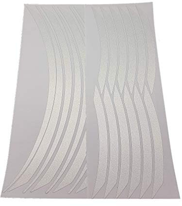 4R Quattroerre.it 10393 Wheel Rim Stripes modulare reflektierende Klebestreifen für Motorradfelgen, Weiß