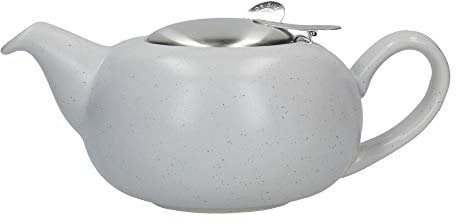 London Pottery Pebble Small Teapot with Infuser for Loose Tea, Stoneware, Flecked Light Blue, 2 Cup (500 ml)