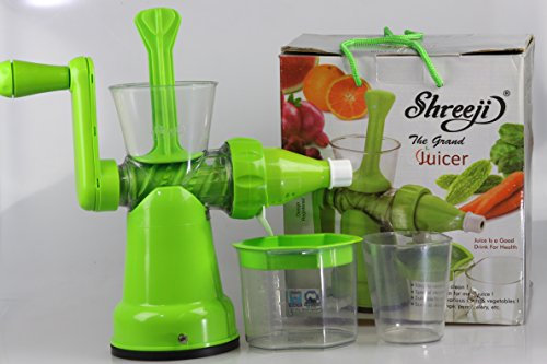 Shreeji The Grand Juicer Original Shreeji Fruits & Vegetable Hand Juicer Manual Single Auger Juicer w/ Suction Base for Vegetables and Fruits