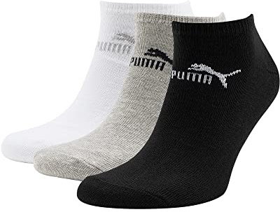 PUMA Sneaker Invisible Sneaker Stiefelsocken (3er Pack), Unisex, Grau/Weiß/Schwarz, 9-11