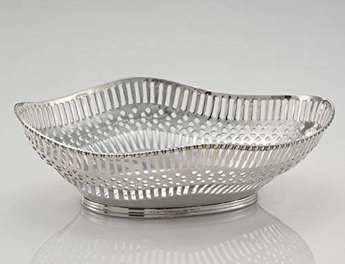 ROYAL QUEEN Ciotola Ovale Traforata in Sheffield Placcato Argento cod.5182685M cm 26x18x8h by Varotto & Co.