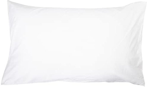 Amazon Basics Weiche Kissenbezüge aus 100% Baumwolle, mit Reißverschluss, 50 x 80 cm, 4 Stück, Weiß