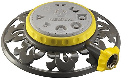 Nelson 50956 Eight-Pattern Spray Cabeza Fija Rociador con Base metálica Decorativa