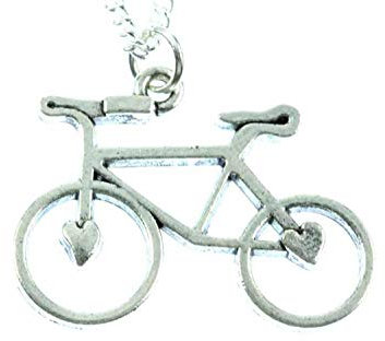 Miniblings Fahrrad Kette Halskette 45cm Rad Rennrad Fahrradkette versilbert Herz - Handmade Modeschmuck - Gliederkette versilbert