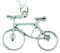 Miniblings Fahrrad Kette Halskette 45cm Rad Rennrad Fahrradkette versilbert Herz - Handmade Modeschmuck - Gliederkette versilbert