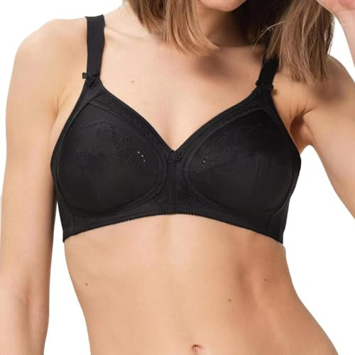 Triumph Womens Doreen + Cotton 01 Non-wired Bra, Black, 34DD UK
