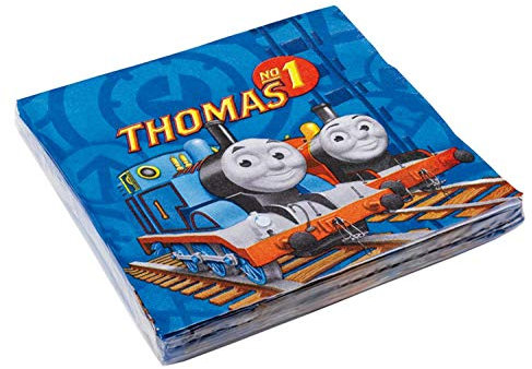Amscan 552159 - Servietten Thomas und seine Freunde, 20 Stück, 33 x 33 cm, Tischdekoration, Party, Kindergeburtstag