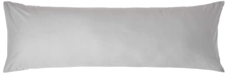 HOMESCAPES Seitenschläferkissen-Bezug 50x140 cm Silbergrau mit Hotelverschluss, 100% ägyptische Baumwolle, Fadendichte 200