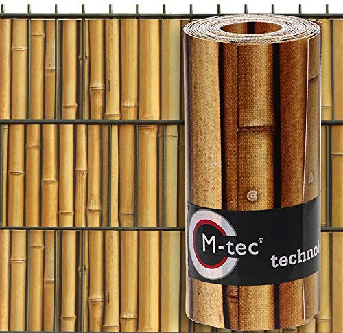 Sichtschutzstreifen mit Motiv/M-tec Print ® / PVC/Bambus Motiv für 9 Reihen im Zaunfeld für Doppelstabmattenzaun - SIE KAUFEN Hier DIREKT BEIM Hersteller -