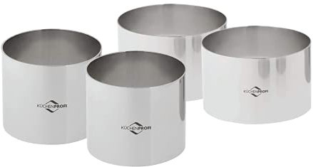Kuchenprofi Emporte-pièce pour rösti Acier inoxydable Argent Lot de 4 2 de 6 x 6 x 5 cm et 2 de 8 x 8 x 5 cm